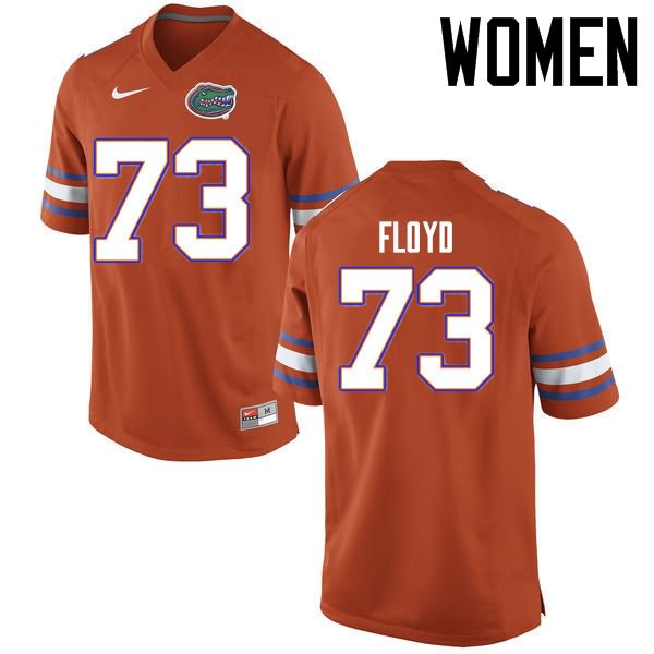 Women's NCAA Florida Gators Sharrif Floyd #73 Stitched Authentic Nike Orange College Football Jersey SNI6465SS